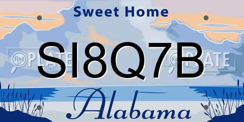 SI8Q7B Alabama License Plate