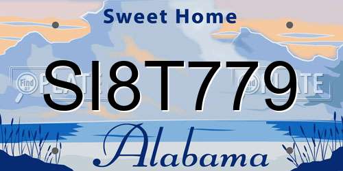 SI8T779 Alabama License Plate