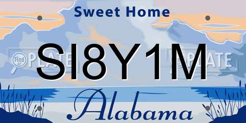 SI8Y1M Alabama License Plate