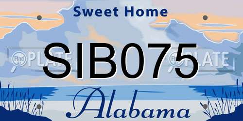 SIB075 Alabama License Plate