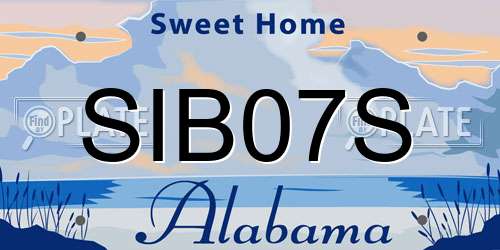 SIB07S Alabama License Plate