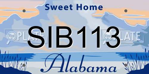 SIB113 Alabama License Plate