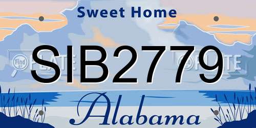 SIB2779 Alabama License Plate