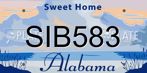 SIB583 Alabama License Plate