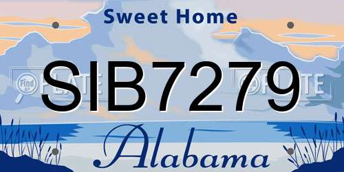 SIB7279 Alabama License Plate