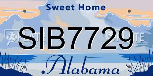 SIB7729 Alabama License Plate