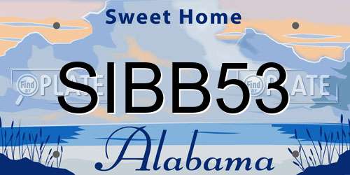SIBB53 Alabama License Plate