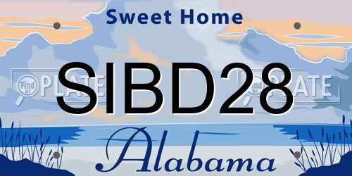 SIBD28 Alabama License Plate