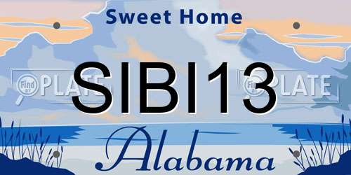 SIBI13 Alabama License Plate