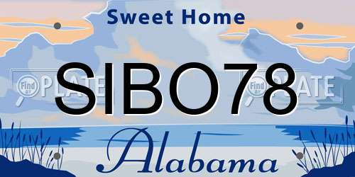 SIBO78 Alabama License Plate