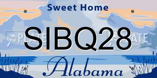 SIBQ28 Alabama License Plate