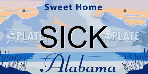 SICK Alabama License Plate