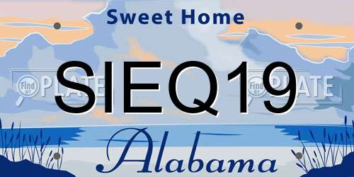 SIEQ19 Alabama License Plate