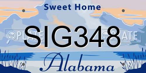 SIG348 Alabama License Plate