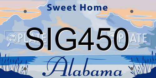 SIG450 Alabama License Plate