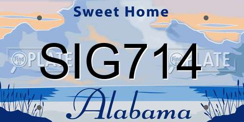 SIG714 Alabama License Plate