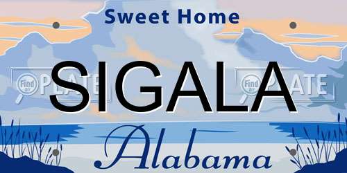 SIGALA Alabama License Plate