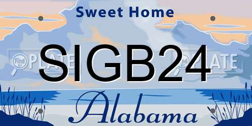 SIGB24 Alabama License Plate