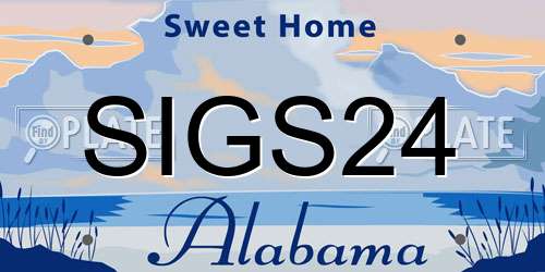 SIGS24 Alabama License Plate