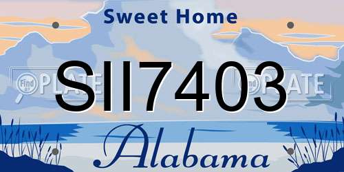 SII7403 Alabama License Plate