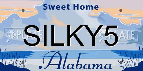 SILKY5 Alabama License Plate