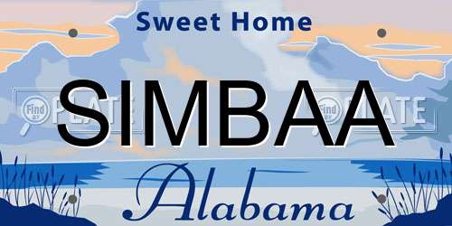 SIMBAA Alabama License Plate