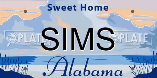 SIMS Alabama License Plate