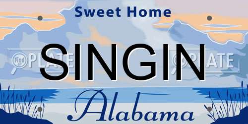 SINGIN Alabama License Plate