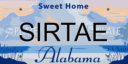 SIRTAE Alabama License Plate