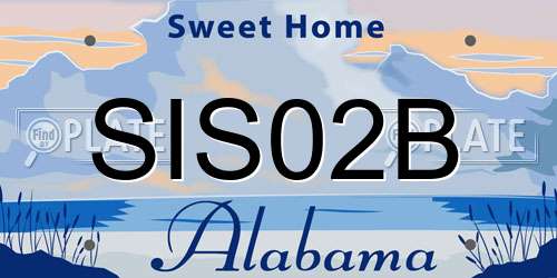 SIS02B Alabama License Plate