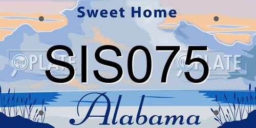 SIS075 Alabama License Plate