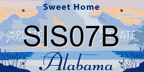 SIS07B Alabama License Plate