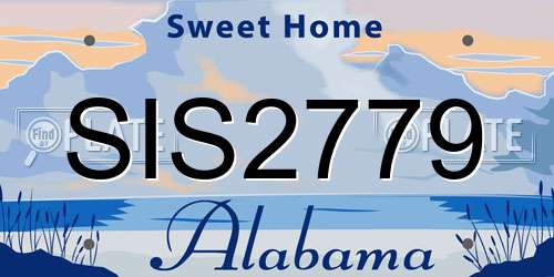 SIS2779 Alabama License Plate