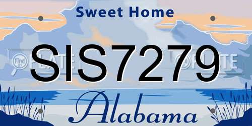 SIS7279 Alabama License Plate