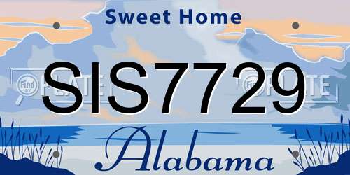 SIS7729 Alabama License Plate