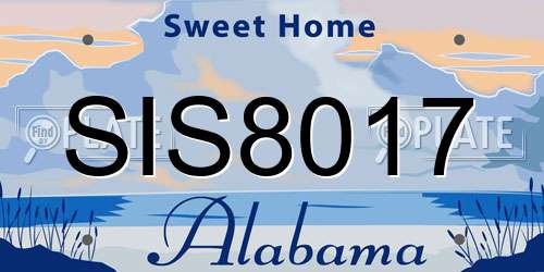 SIS8017 Alabama License Plate