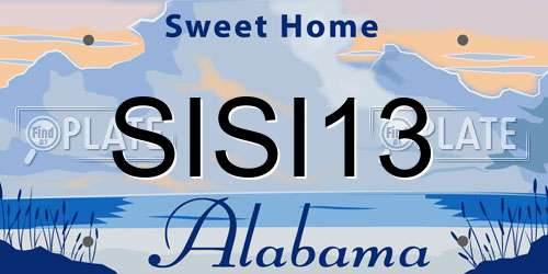 SISI13 Alabama License Plate