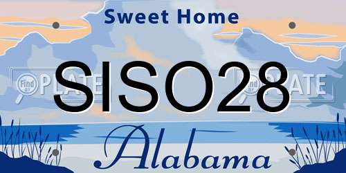 SISO28 Alabama License Plate