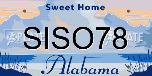 SISO78 Alabama License Plate