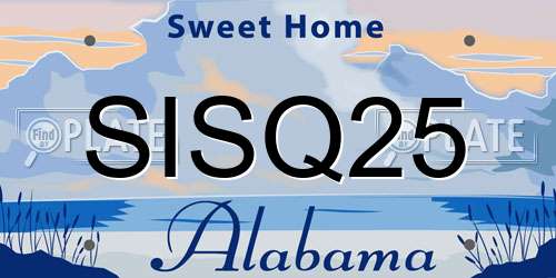 SISQ25 Alabama License Plate