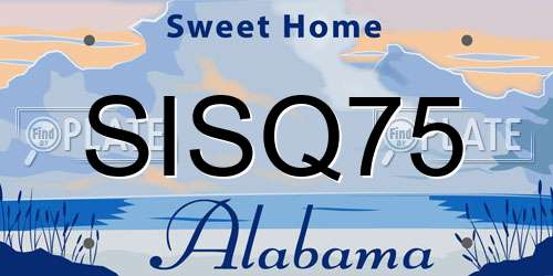 SISQ75 Alabama License Plate