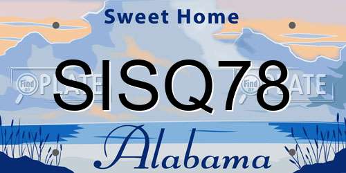 SISQ78 Alabama License Plate