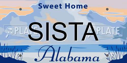 SISTA Alabama License Plate