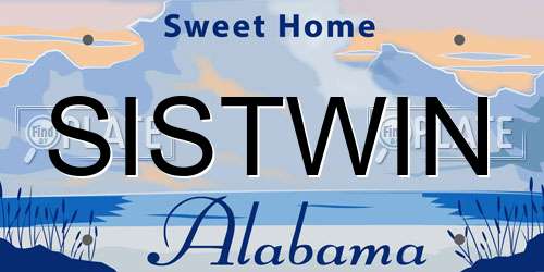 SISTWIN Alabama License Plate