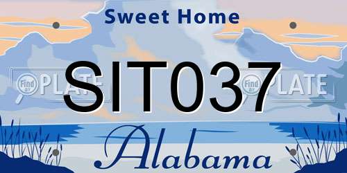 SIT037 Alabama License Plate