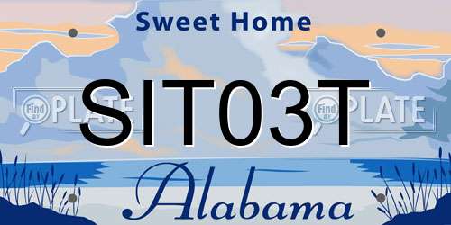 SIT03T Alabama License Plate