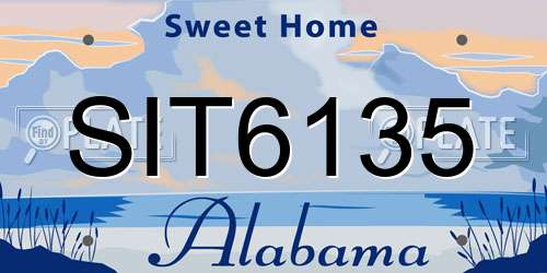 SIT6135 Alabama License Plate