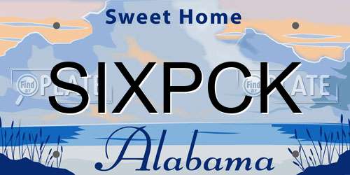 SIXPCK Alabama License Plate