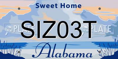 SIZ03T Alabama License Plate