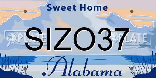 SIZO37 Alabama License Plate